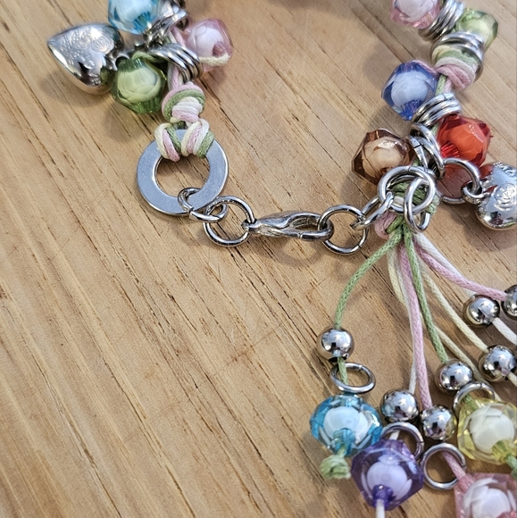 Hand Crafted Love Charm Multicolor Bracelet. - Picture 4 of 7